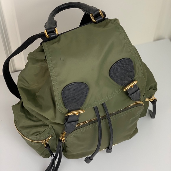 Burberry Medium Rucksack - Green Nylon Leather - Picture 5 of 8